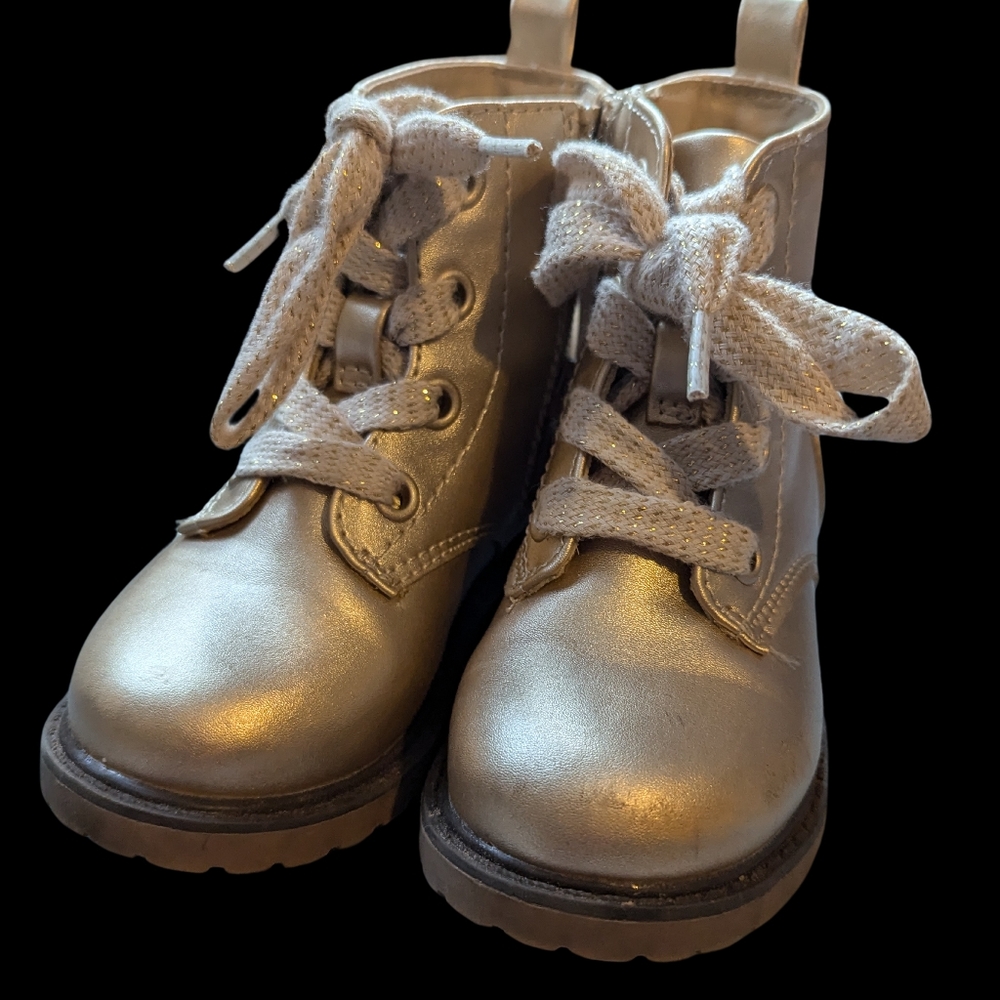 Gold Boots Dr. Martens Style Cat and Jack Brand 7 Toddler
